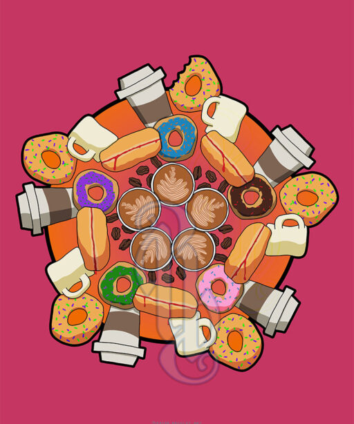 Donut Shop Mandala Open Edition Print