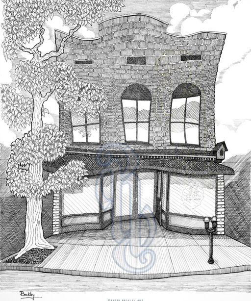 24 South Coffeehouse Original Drawing