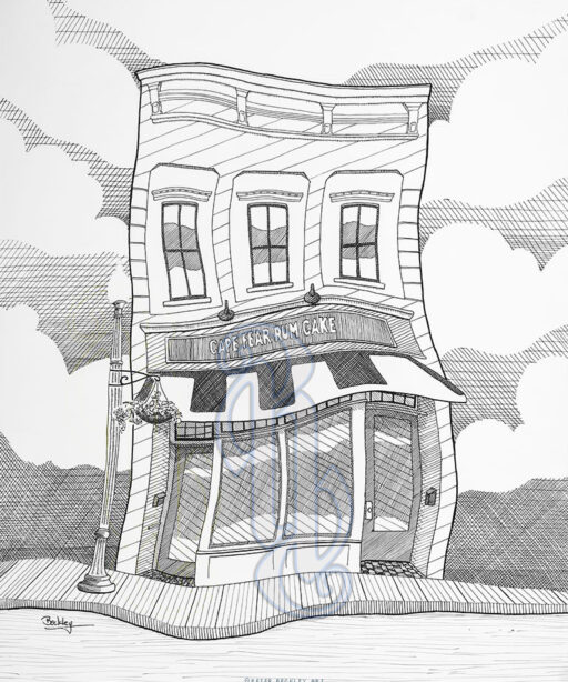 Cape Fear Rum Cake Original Pen and Ink Drawing