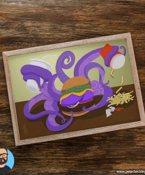 Alternative view of Octoburger Print