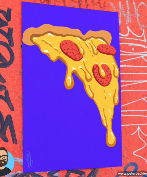 Alternative view of Sloppy Pizza Print