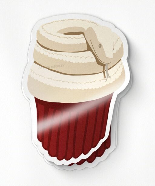 Cup Cake Snake Vinyl Sticker