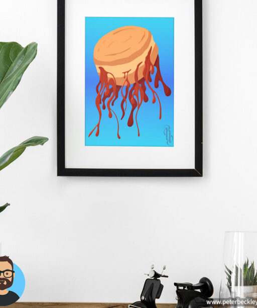 Alternative view of Jellyfish Donut Print