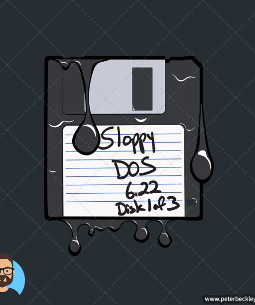 Alternative view of Sloppy Diskette Short-Sleeve T-Shirt