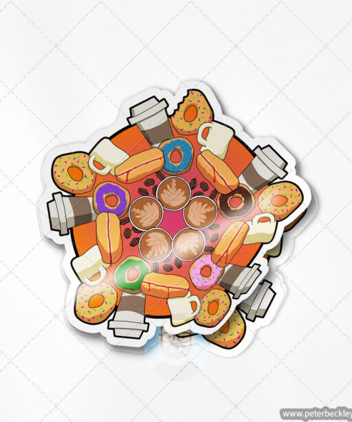 Donut Shop Mandala Vinyl Sticker