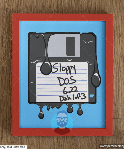 Sloppy Diskette Retro Tech Print