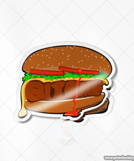Bite Me Burger Sticker