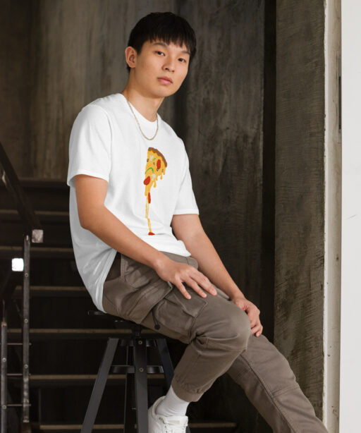 Long Cheesy Pizza Short-Sleeve T-Shirt